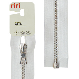 Молния металл, Ni, разъёмная 1 замок, на атласной тесьме, 6 мм, 70 см, цвет 2101, белый. Арт 3551226/70/2101         