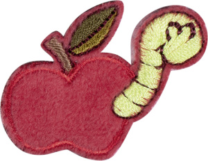 Термоаппликация "Яблоко с червячком". Арт 42922