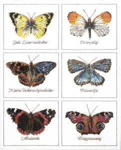 Набор для вышивания "Бабочки", канва лён 32 ct. Арт 2037                    