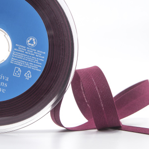 Косая бейка хлопок/полиэстер 20 мм, 25 м, цвет 116, спелая вишня. Арт 6120-20мм-116           