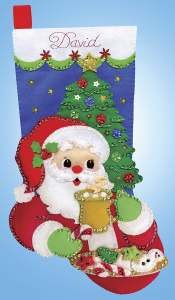 Набор для вышивания сапожка для подарков "Какао и печенки". Арт 5261