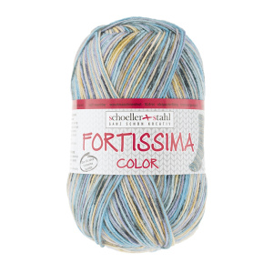 Пряжа Fortissima Socka 4-fach color, 75% шерсть, 25% полиамид, 420 м, 100 г. Арт 90028-2483