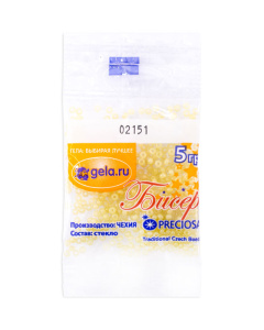 Бисер Preciosa №10, 5 г., цвет № 02151 зелено-желтый дымчатый алебастр. Арт G 02151