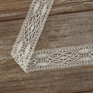 Мерсеризованное хлопковое кружево, 50 мм, цвет белый. Арт 2219/01