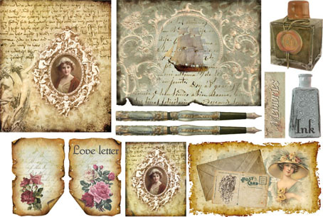 Бумага упаковочная "Любовные письма", рисовая, 48 х 33 см. Арт DFS201                  