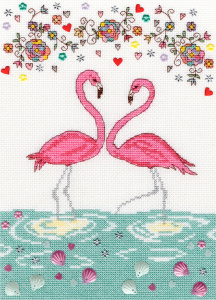Набор для вышивания "Love Flamingo" (Любовь фламинго). Арт XKA9