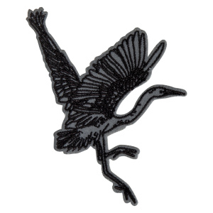 Термоаппликация "Черный журавль летит вправо". Арт 39392