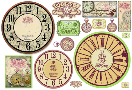 Карта для декупажа "Часы". Арт DFGS019