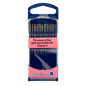 Иглы для вышивания с острым кончиком в пластиковом контейнере №9, 16 шт. Арт 280G.9                  