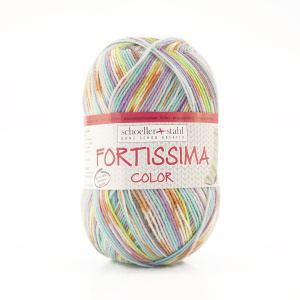 Пряжа Fortissima Socka 4-fach color, 75% шерсть, 25% полиамид, 420 м, 100 г. Арт 90028-2493