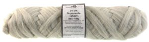 Ровница Fingerwolle in Silk, с шелком, 75% шерсть, 25% шёлк, цвет светло-серый меланж, 50 г, 40 м. Арт 1173-9220M