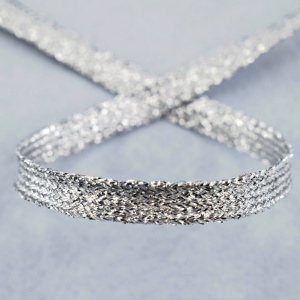 Тесьма PEGA тип декоративная люрексная, цвет серебряный, 7,5 мм. Арт 881113921X6000          