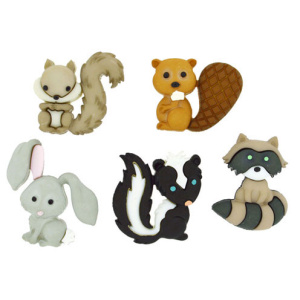 Набор пуговиц и/или декоративных элементов "Приятели по двору". Арт 8311