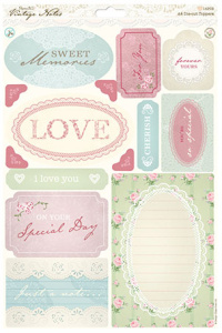 Набор бумаги с высечкой "Пожелания" Vintage Notes. Арт PMA157177               