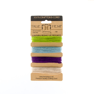 Шнуры на блистере HEMPTIQUE #10 - 0,5 мм, 4 цвета по 12,8 м. Арт HC10SB1                 