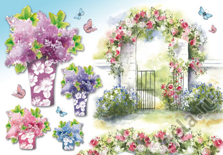 Бумага упаковочная "Сад", рисовая, 48 х 33 см. Арт DFS159                  