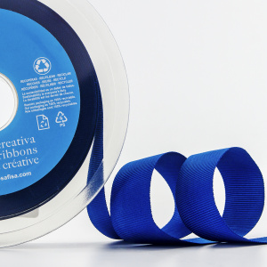 Лента репсовая SAFISA, 25 мм, 25 м, цвет 13 синий. Арт 350-25мм-13