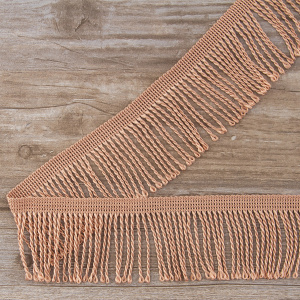 Бахрома витая, 60 мм, цвет розово-коричневый светлый. Арт PP-60 col.709