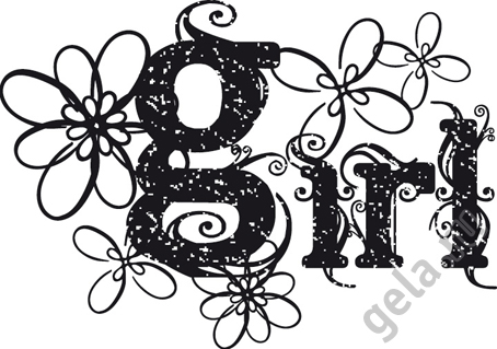 Деревянный штамп "Надпись Girl". Арт WTB019                  