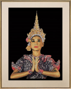 Набор для вышивания "Милая леди", канва аида (черная) 16 ct. Арт 599.05