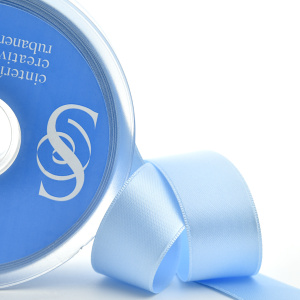 Лента атласная двусторонняя SAFISA, 11 мм, 25 м, цвет 51, бледно-голубой. Арт 110-11мм-51             