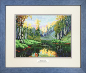 Вышитая картина "Лесное озеро". Арт Модель 02.010.20