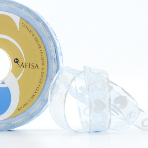 Лента органза с напечатанным рисунком SAFISA, 15 мм, 25 м, цвет 04. Арт 25255-15мм-04           