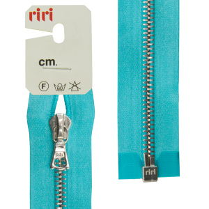 Молния металл, Ni, разъёмная 1 замок, на атласной тесьме, 6 мм, 70 см, цвет 5859, бирюзовый. Арт 3551226/70/5859         