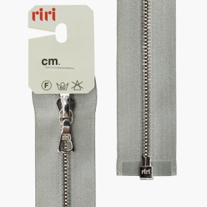 Молния металл, Ni, разъёмная 1 замок, на атласной тесьме, 4 мм, 60 см, цвет 9112, голубовато-серый. Арт 3102628/60/9112         