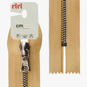 Молния металл, Ni, неразъёмная, на атласной тесьме, 6 мм, 16 см, цвет 2213, золотисто-бежевый. Арт 3651221/16/2213         