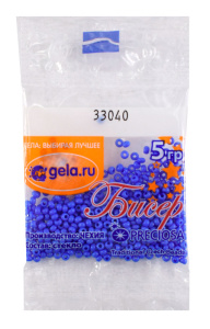 Бисер Preciosa №10, 5 г., цвет №33040 светло-синий непрозрачный. Арт G 33040