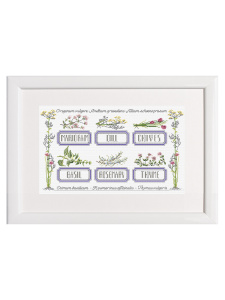 Набор для вышивания "Образец трав", канва лён 36 ct. Арт 2076                 