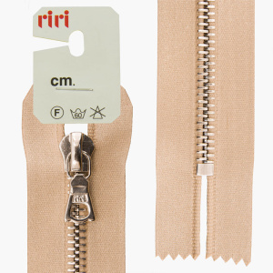 Молния металл, Ni, неразъёмная, на атласной тесьме, 6 мм, 16 см, цвет 2230, бежевый. Арт 3651221/16/2230         