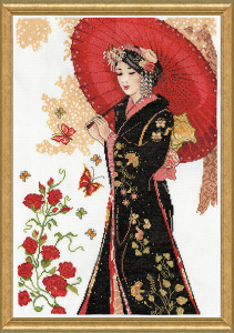 Набор для вышивания "Красный зонт". Арт 3378