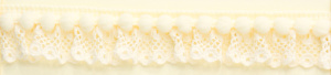 Рюш декоративный с помпонами, 20 мм, цвет кремовый. Арт 5344442/1501