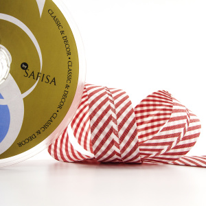 Косая бейка с рисунком SAFISA, арт.6282, 30 мм, 25 м, цвет 14. Арт 6282-30мм-14