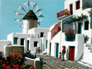 Канва жесткая с рисунком "Миконос". Арт D.225                   