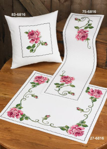 Набор для вышивания дорожки "Роза". Арт 75-6816