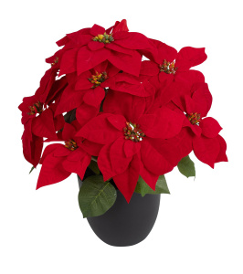 Цветок декоративный в кашпо "Пуансеттия". Арт 213076-500