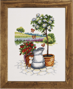 Набор для вышивания "Кот у цветов". Арт 70-2358                 