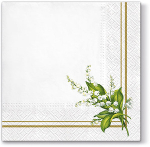 Салфетки трехслойные для декупажа, коллекция "Lunch"  PAW Decor Collection "Ландыши". Арт SDL065100