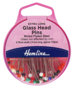 Булавки портновские экстра длинные со стеклянными головками, 51 мм, 110 шт, разноцветные. Арт 679.XL