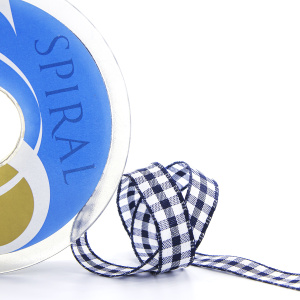 Лента с рисунком клетка SAFISA, 11 мм, 25 м, цвет 15, темно-синий. Арт 469-11мм-15             