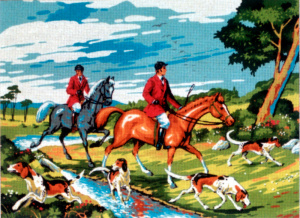 Канва жесткая с рисунком "Всадники". Арт D.496                   