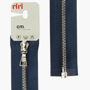 Молния металл, Ni, разъёмная 1 замок, на атласной тесьме, 4 мм, 70 см, цвет 2131, синий темный . Арт 3102628/70/2131         