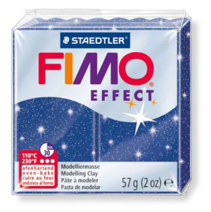 Полимерная глина FIMO "Effect", уп. 57 г, цвет синий с блестками. Арт 8020-302