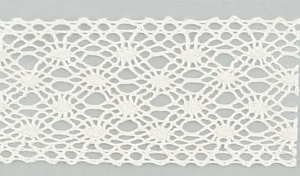 Мерсеризованное хлопковое кружево, 30 мм, цвет шампань. Арт 2022/72