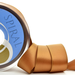 Лента атласная двусторонняя SAFISA, 6.5 мм, 25 м, цвет 44, бронзовый. Арт 110-6,5мм-44            