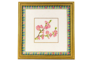 Вышитая картина "Розовые веточки". Арт Модель 20.012.01