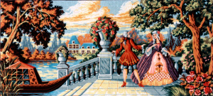 Канва жесткая с рисунком "Кавалер приглашает...". Арт B.1290                  